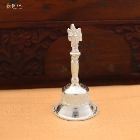 925 Sterling Silver Hand held Bell/Ghanti for pooja article art886