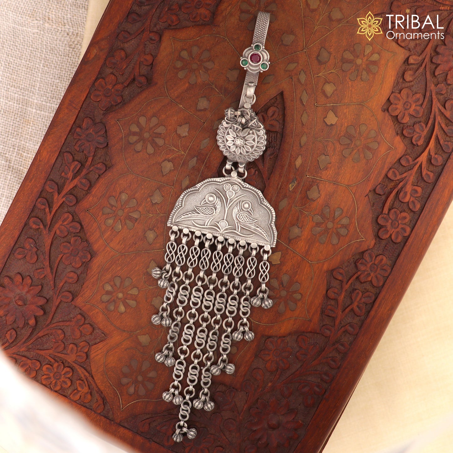 925 sterling silver vintage stylish sari chhalla brooch, saree waist belly satka jewelry skey19