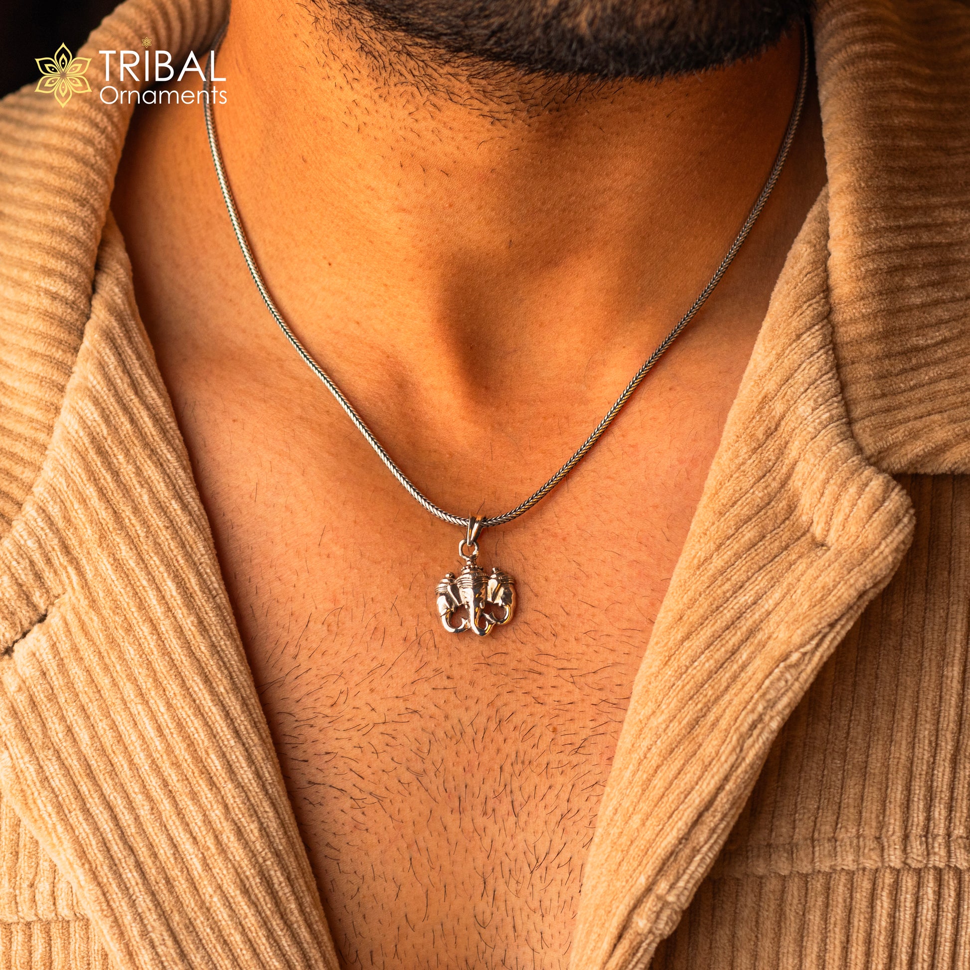 Exclusive design 925 sterling silver handmade 3 face Ganesha divine pendant, amazing stylish unisex pendant personalized jewelry ssp1644 - TRIBAL ORNAMENTS