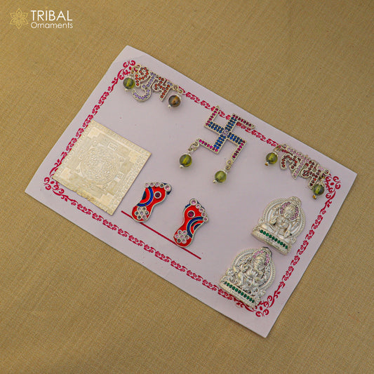 925 sterling silver combo diwali pooja set art891