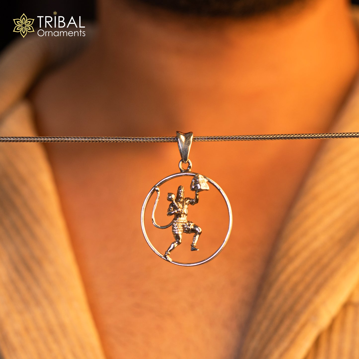 Solid 925 sterling silver Hindu Lord Hanuman flying pendant, Bajarangbali fabulous vintage antique pendant unisex gifting jewelry ssp924 - TRIBAL ORNAMENTS