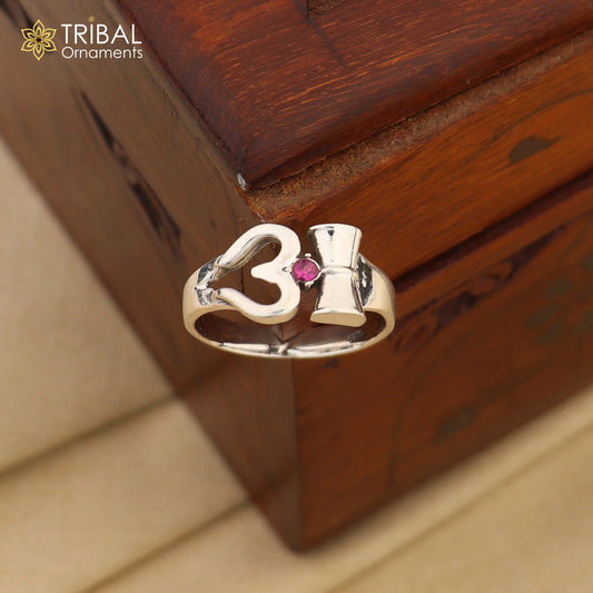 925 sterling silver vintage customized design shiva trident trishul ring band, excellent customized pretty ring unisex jewelry sr281