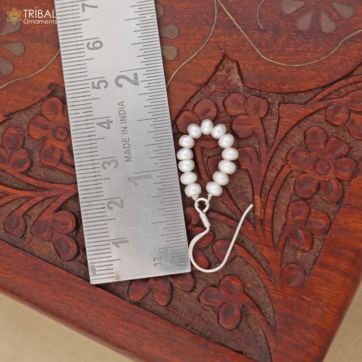 925 sterling silver pearl drop dangle earrings jewelry er261 - TRIBAL ORNAMENTS