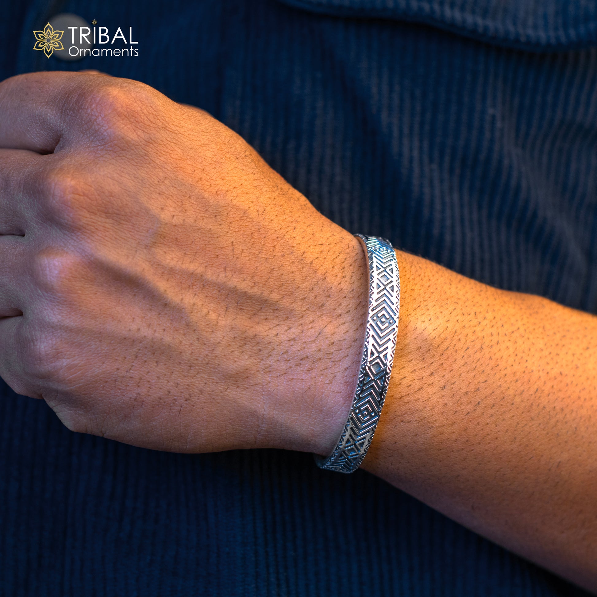 925 sterling silver handcrafted  vintage style amazing cuff bangle kada bracelet, best gift for men's and girl's, adjustable kada cuff115 - TRIBAL ORNAMENTS