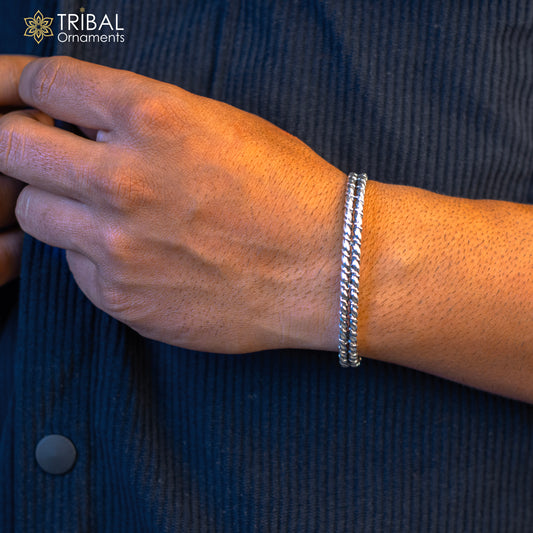 925 sterling silver handmade amazing stylish adjustable cuff kada bracelet, wrist jewelry for boy's and girl's, best gifting cuff113 - TRIBAL ORNAMENTS