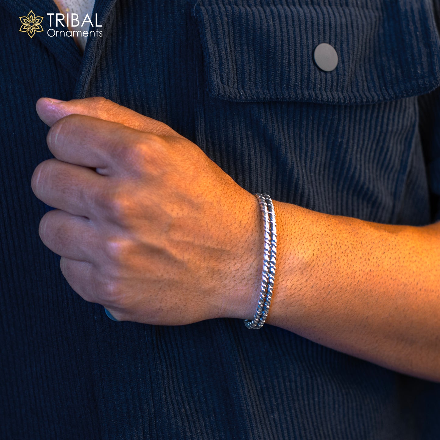 925 sterling silver handmade amazing stylish adjustable cuff kada bracelet, wrist jewelry for boy's and girl's, best gifting cuff113 - TRIBAL ORNAMENTS