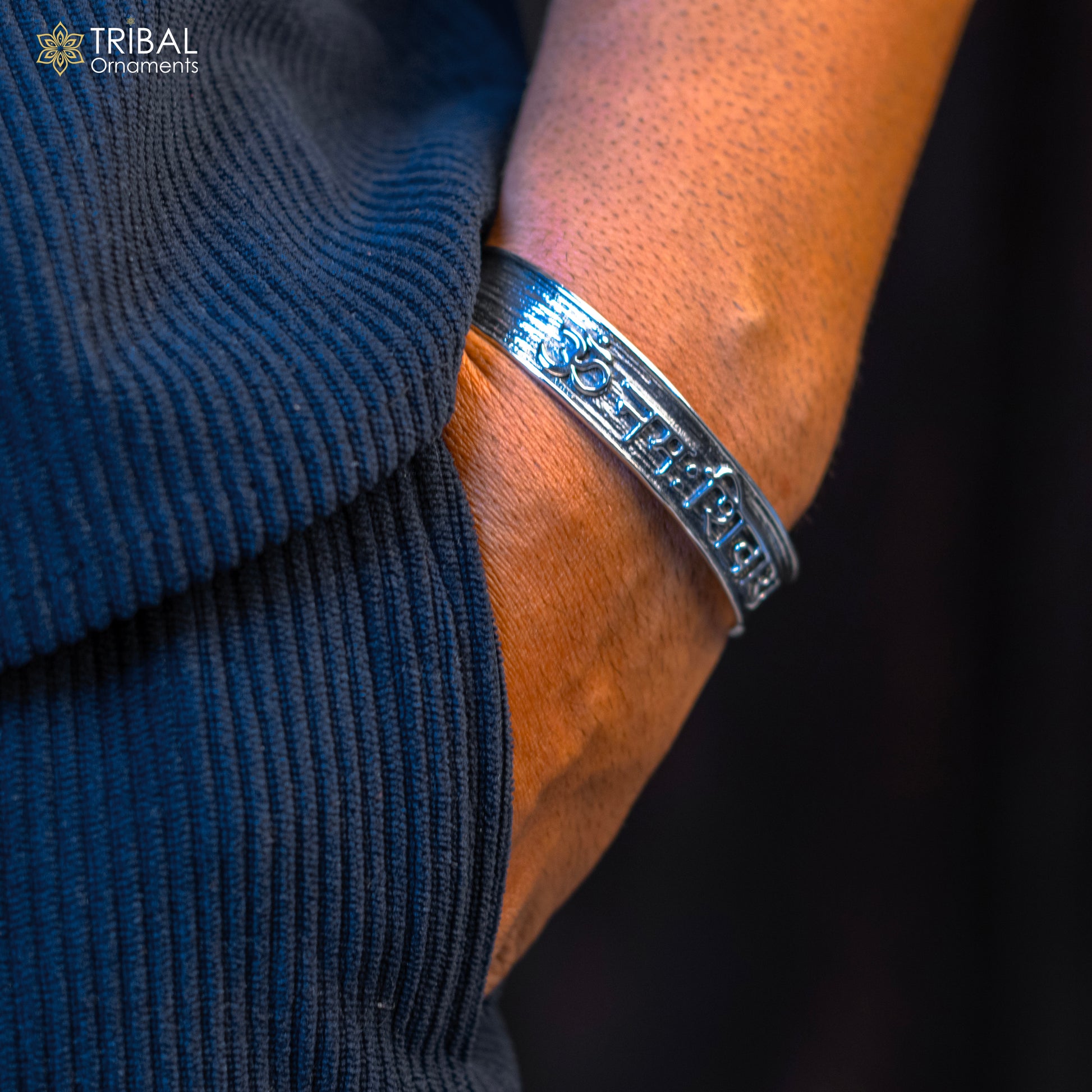 Authentic 925 sterling silver exclusive design handmade cuff kada bracelet, easy to adjust with your wrist, pure mantra kada jewelry cuff47 - TRIBAL ORNAMENTS