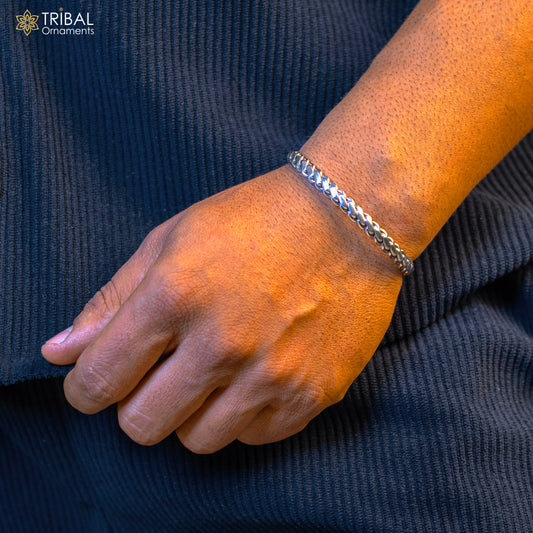 925 sterling silver handmade amazing stylish adjustable cuff kada bracelet, wrist jewelry for boy's and girl's, best gifting cuff112 - TRIBAL ORNAMENTS