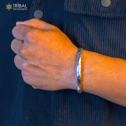 925 sterling silver cuff bracelet kada, amazing unisex vintage style handmade daily use ethnic bangles kada cuff131 - TRIBAL ORNAMENTS