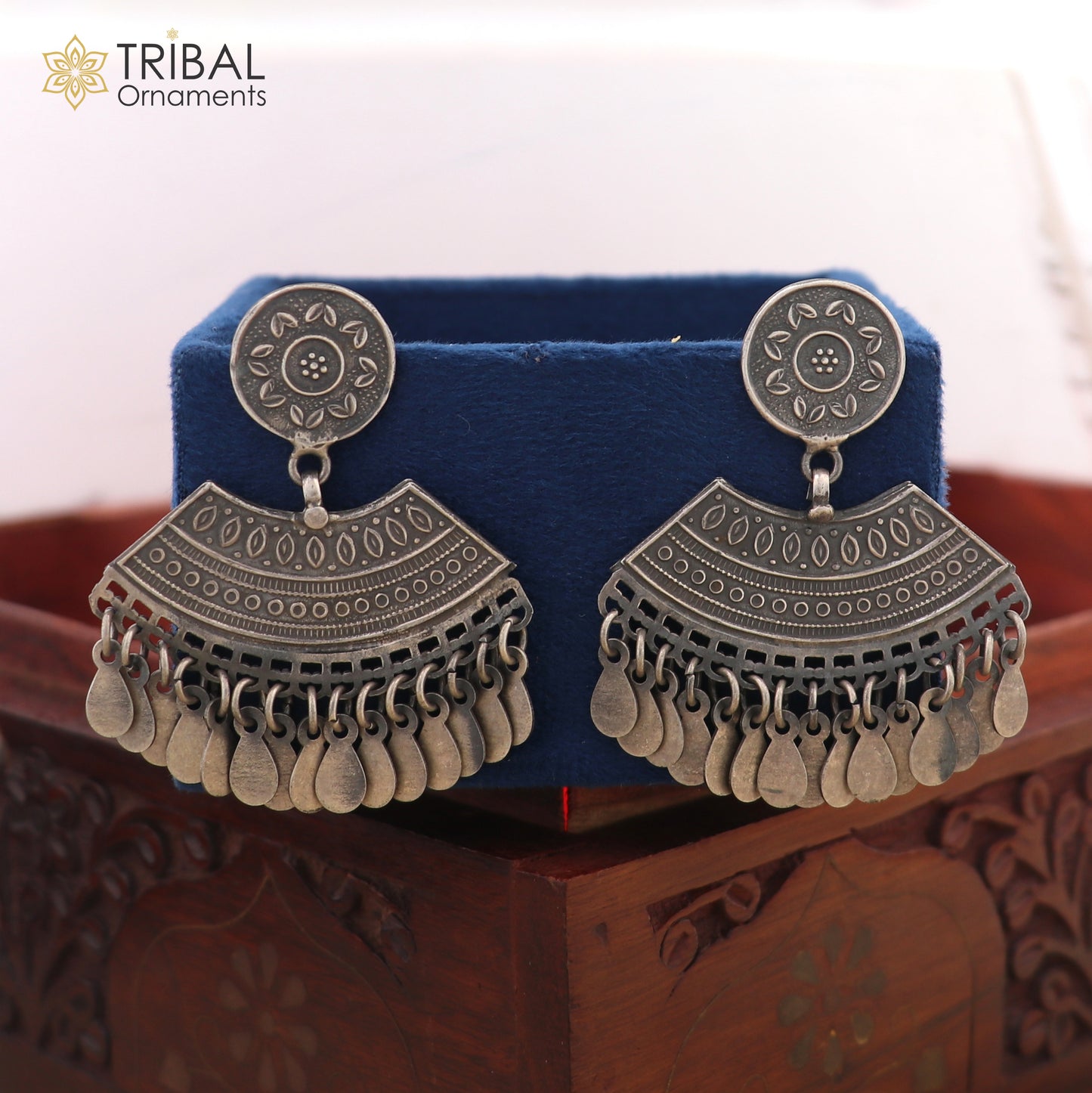 925 sterling silver vintage traditional style jumka earring s1361