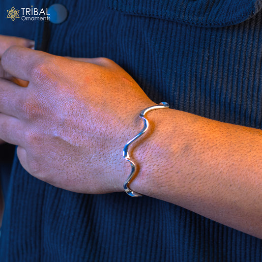 925 sterling silver handmade unique design fabulous open face adjustable bangle cuff bracelet kada, excellent gifting jewelry cuff118 - TRIBAL ORNAMENTS