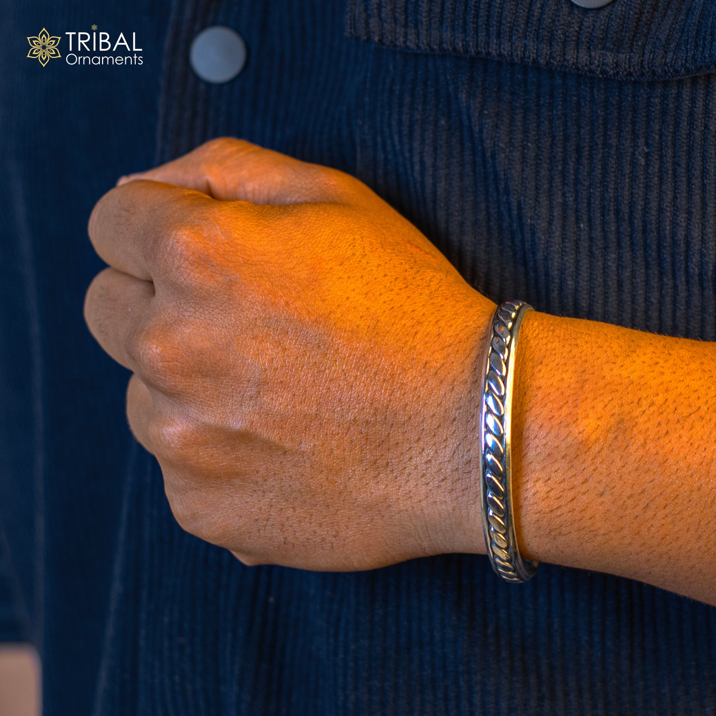 925 sterling silver bright cuff bangle bracelet kada, gorgeous open face adjustable bracelet unisex Indian stylish jewelry cuff122 - TRIBAL ORNAMENTS