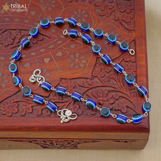 10.5" 925 sterling silver stylish evil eye anklets foot bracelet ,ankle bracelet belly dance jewelry ank746 - TRIBAL ORNAMENTS