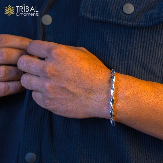 925 sterling silver twisting design cuff kada modern trendy fashion kada is a stunning and versatile piece of jewelry cuff157 - TRIBAL ORNAMENTS