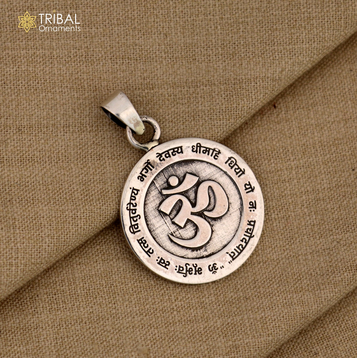 925 Sterling silver lord shiva mantra om design pendant tribal ethnic jewelry nsp1067