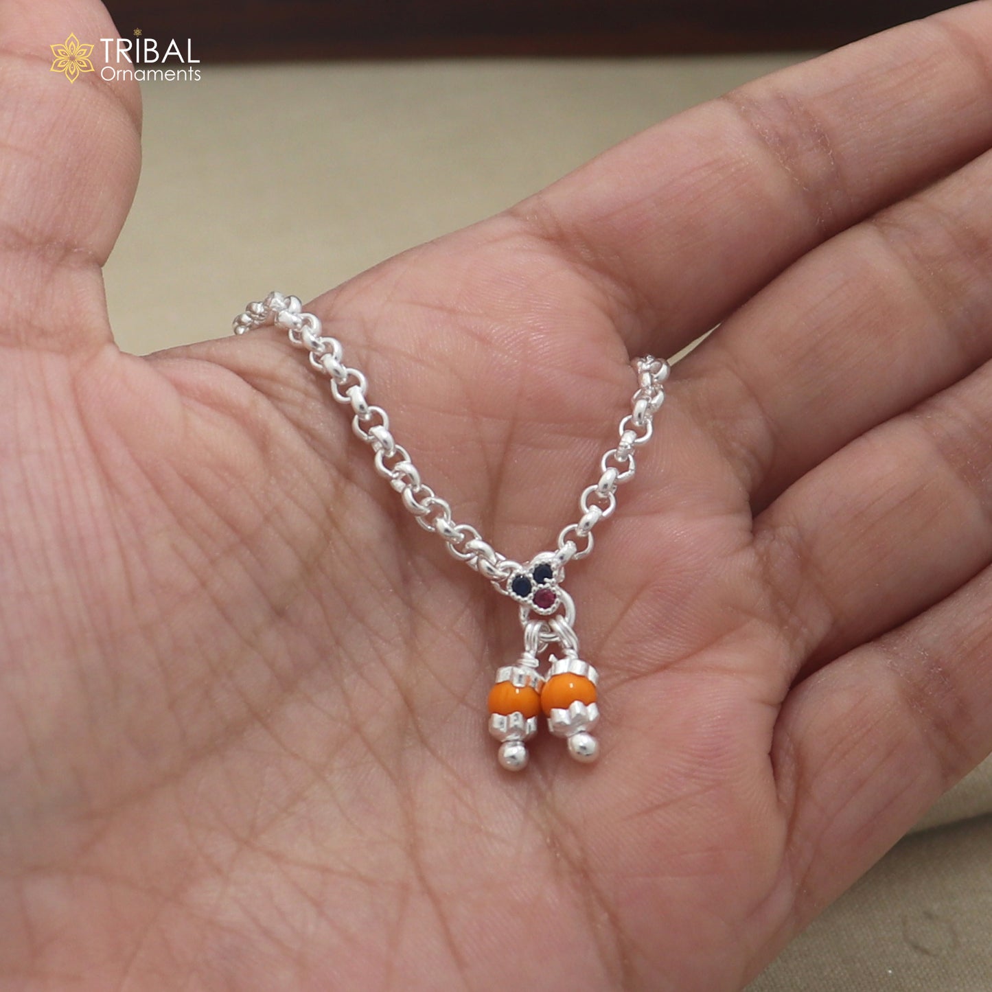 925 sterling silver link chain necklace for Lord Krishna Laddu Gopala jewelry set891