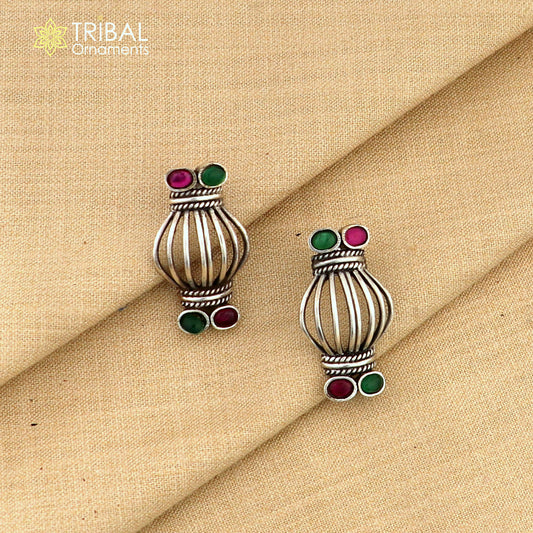925 sterling silver vintage design stone earring ethnic tribal jewelry s1368