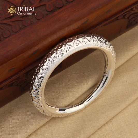 Vintage design 925 sterling silver bangle bracelet Men's kada unisex jewelry nsk244