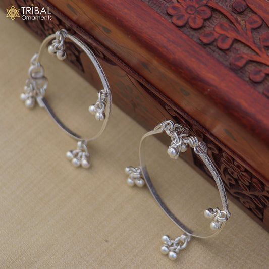 925 Sterling silver customized baby anklets, Best gifting kids fancy jingling ankle bracelet ank766 - TRIBAL ORNAMENTS