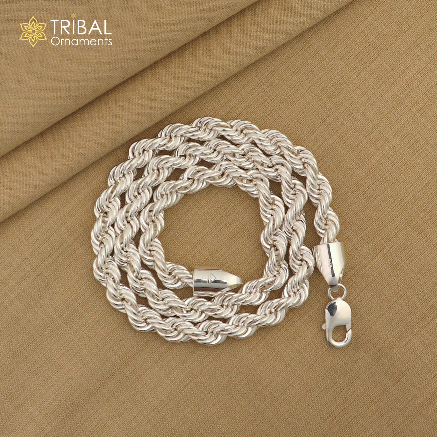 20"/24" Heavy 8mm Rope chain 925 sterling silver handmade rope chain, necklace chain, plain bright silver trendy style men's chain ch570