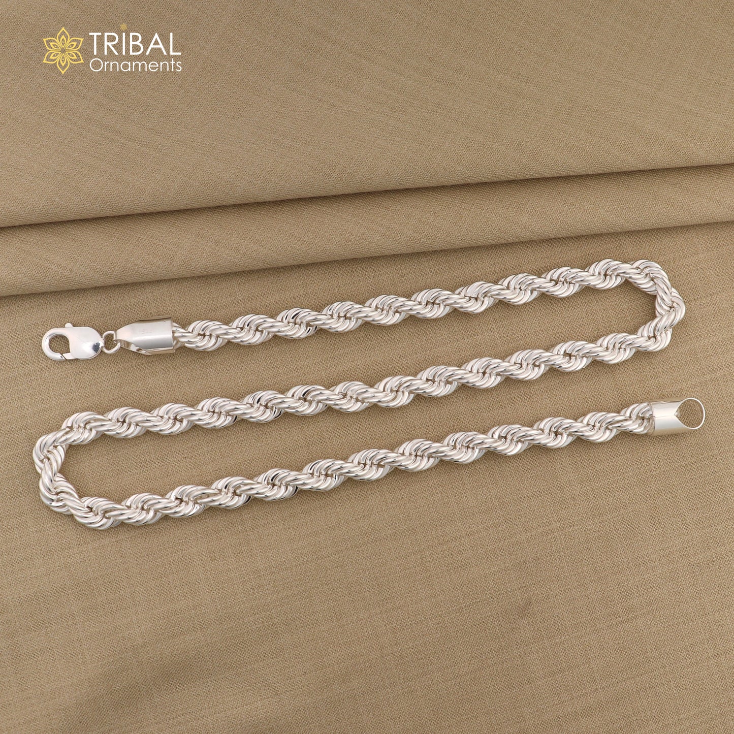 20"/24" Heavy 8mm Rope chain 925 sterling silver handmade rope chain, necklace chain, plain bright silver trendy style men's chain ch570