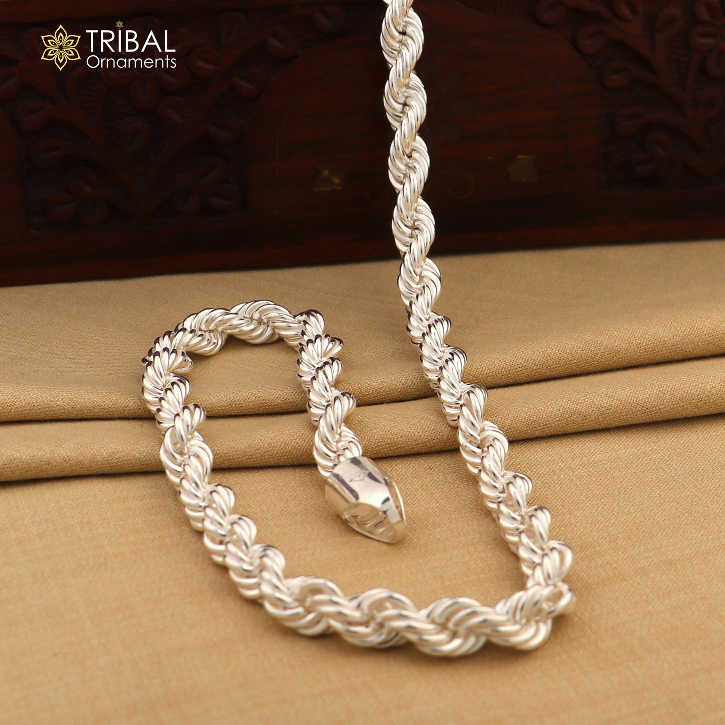 20"/24" Heavy 8mm Rope chain 925 sterling silver handmade rope chain, necklace chain, plain bright silver trendy style men's chain ch570