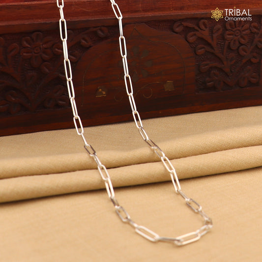 3MM 20" 925 sterling silver fancy stylish silver chain necklace baht chain best gifting jewelry ch574