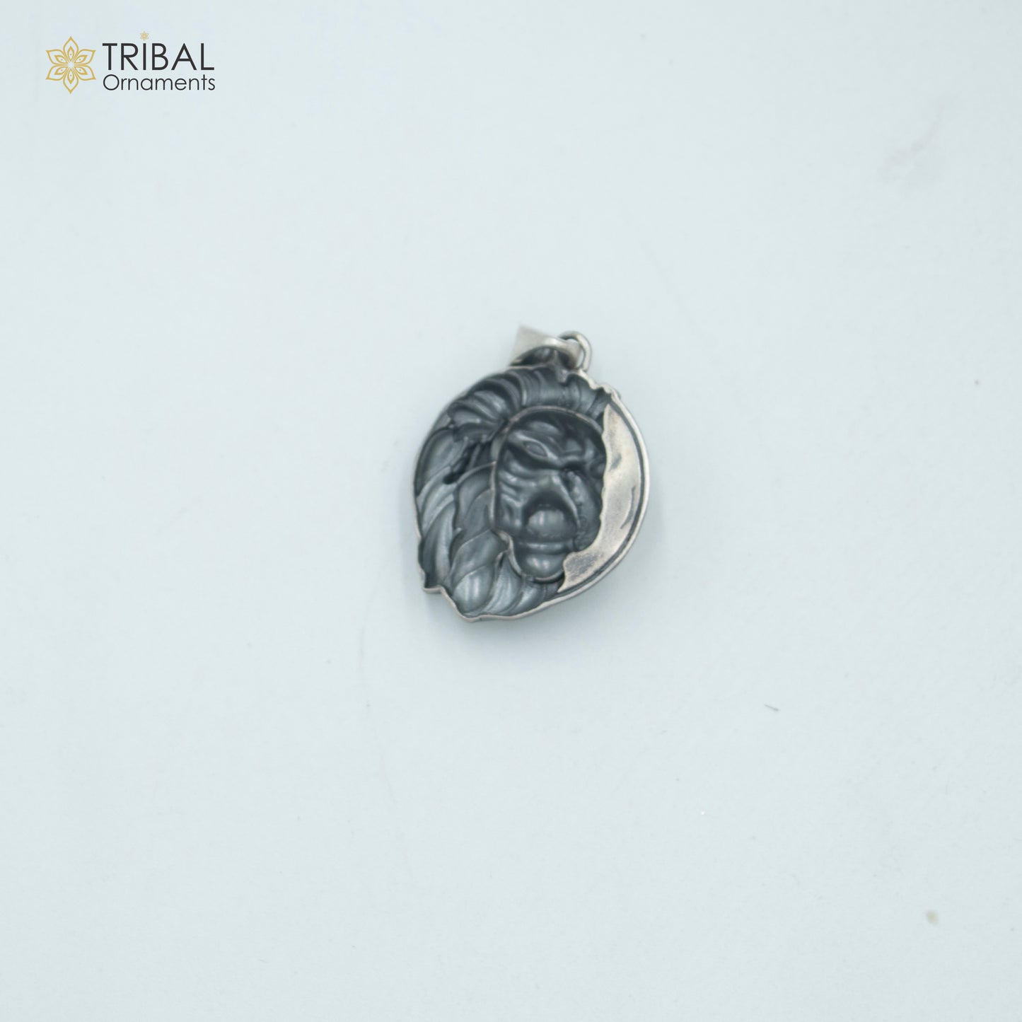 925 sterling silver lion head Pendant with chain tribal jewellery nsp1021 - TRIBAL ORNAMENTS