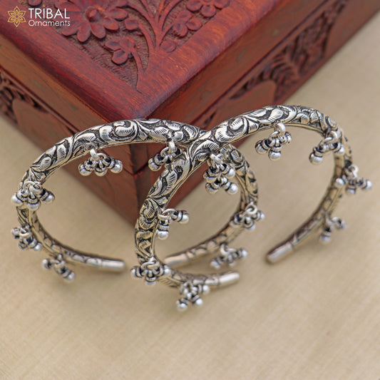 925 sterling silver stylish chitai work design customized foot ankle bracelet kada jewelry nsfk158 - TRIBAL ORNAMENTS