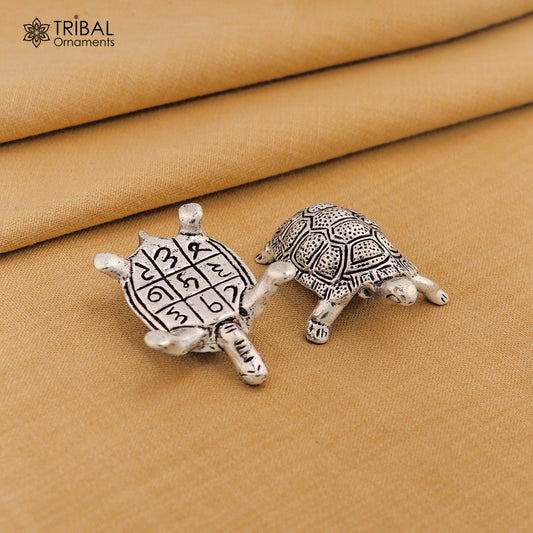 925 Sterling silver vintage design tortoise  statue or sculpture, puja article for home art814