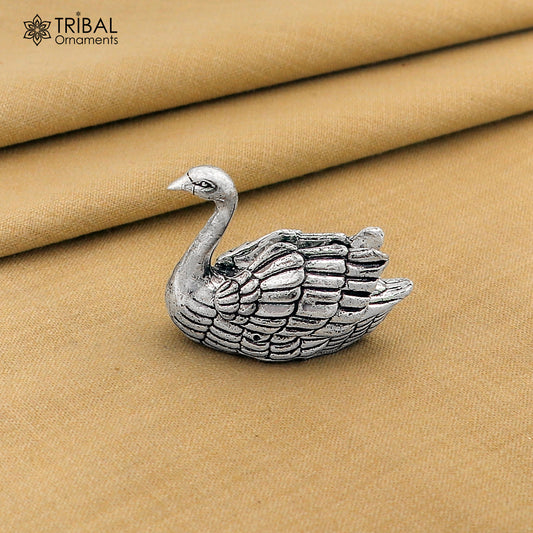 925 Sterling silver vintage design Swan statue or sculpture,puja article for home art816
