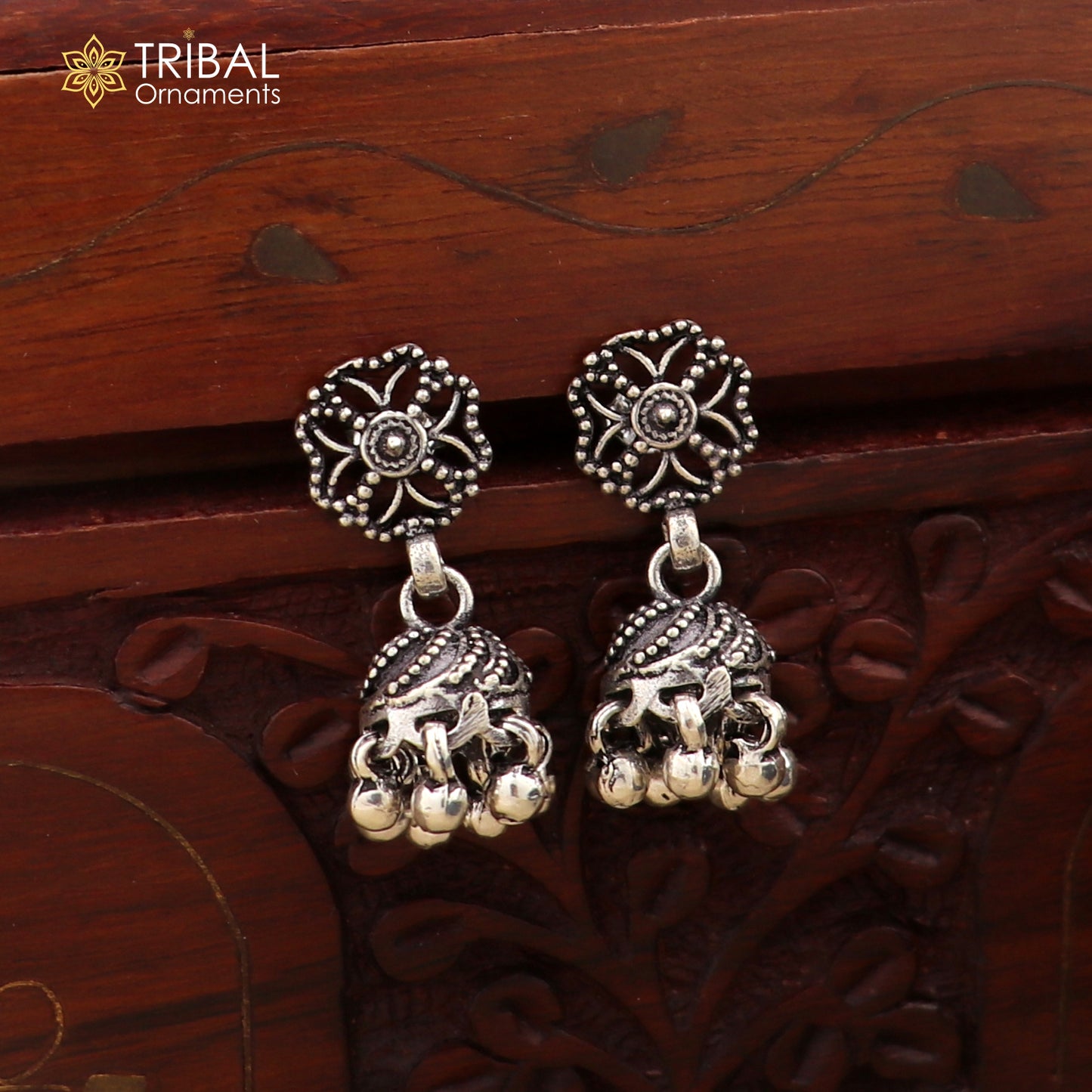925 sterling silver vintage design drop dangle earring , light weight gifting tribal jewelry er204