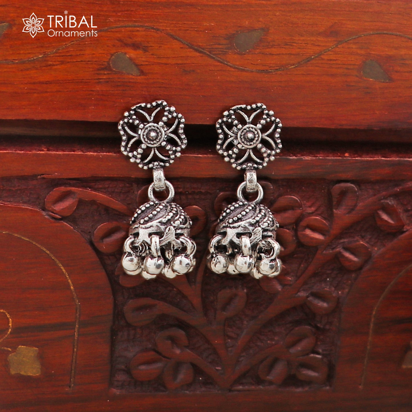 925 sterling silver vintage design drop dangle earring , light weight gifting tribal jewelry er204