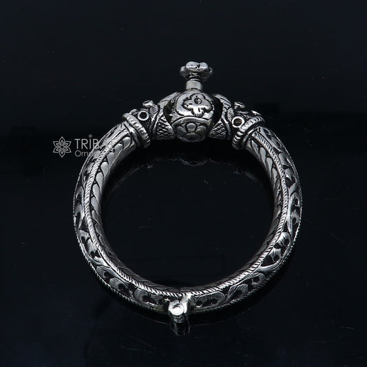925 sterling silver fabulous crocodile face stylish attractive kada bangle bracelet pretty work attractive tribal belly dance jewelry nsk837 - TRIBAL ORNAMENTS