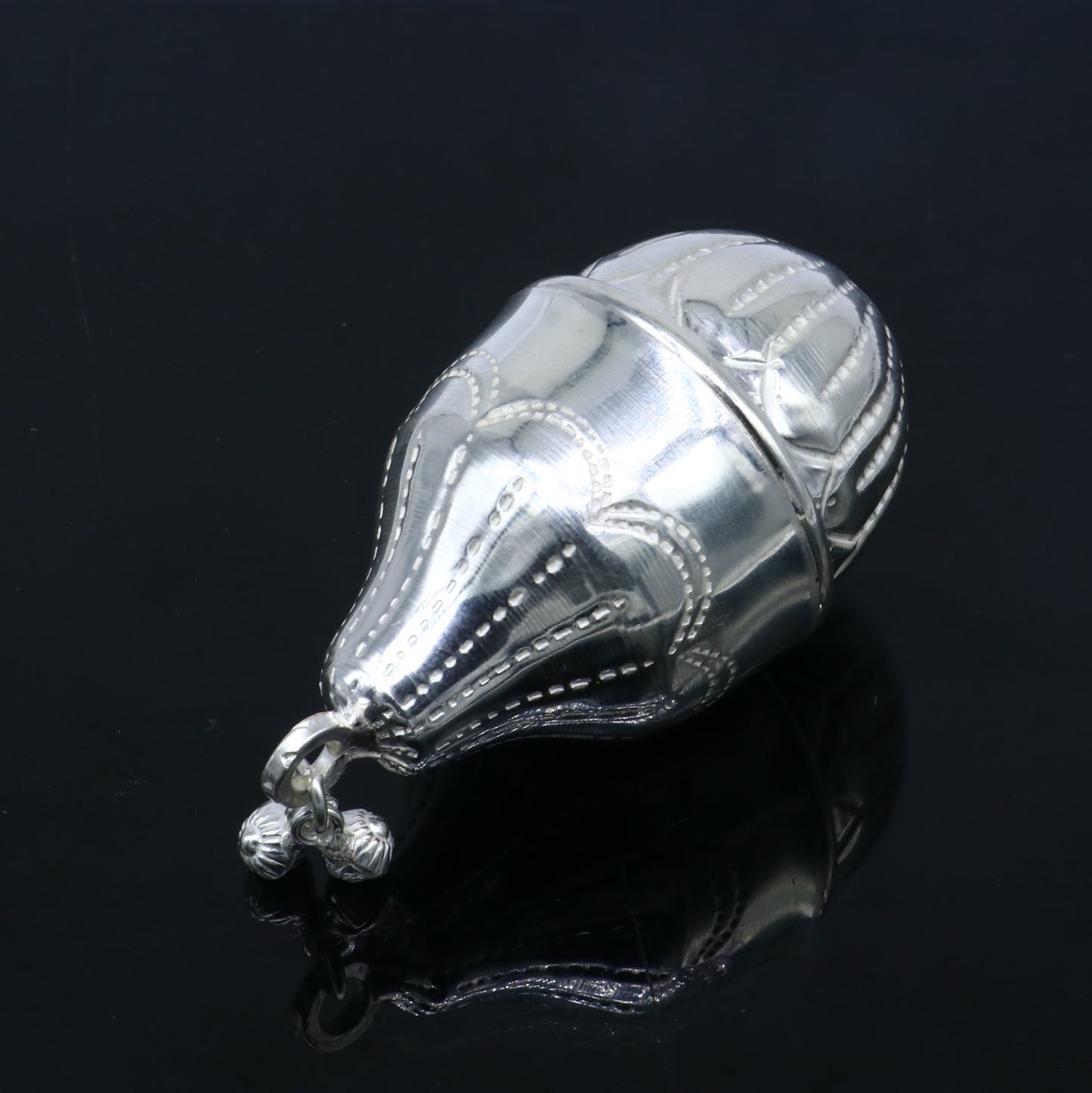 925 sterling silver handmade cultural silver coconut for puja or worshipping, Silver nariyal for diwali puja su1316 - TRIBAL ORNAMENTS