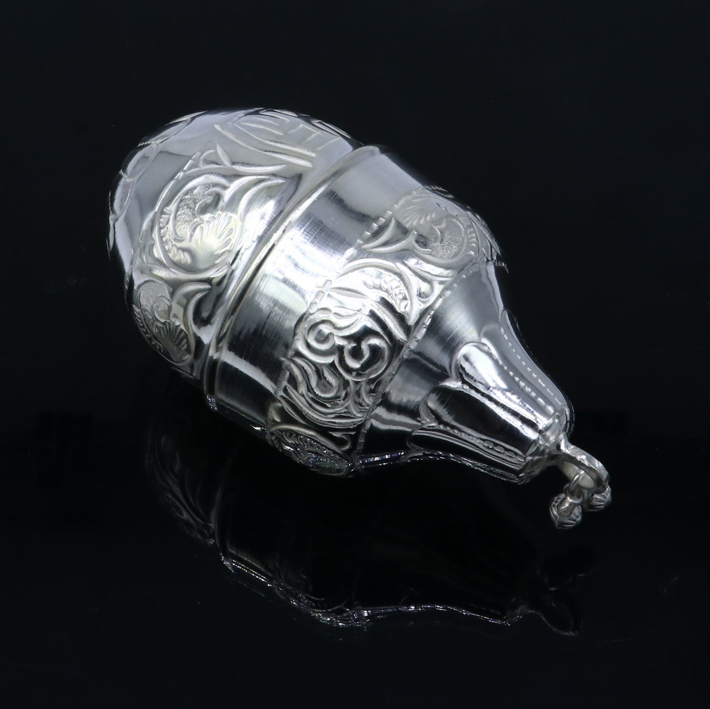 925 sterling silver handmade cultural silver coconut for puja or worshipping, Silver nariyal for diwali puja su1317 - TRIBAL ORNAMENTS