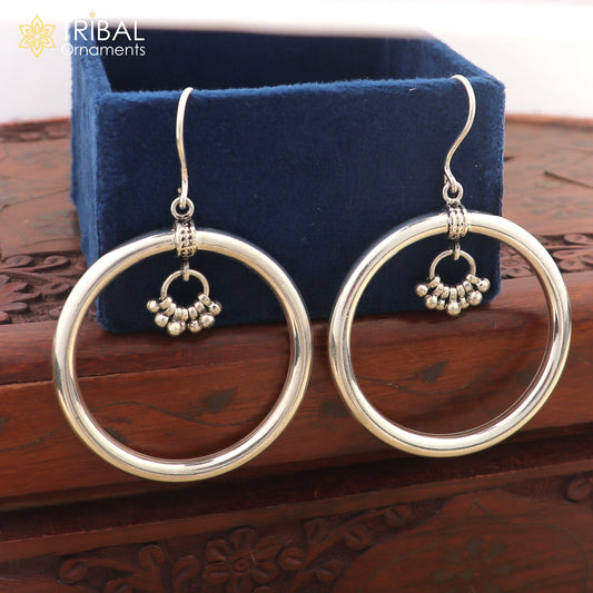 925 fine sterling silver customized round circle hoops earring, beautiful brides wedding earrings drop dangle charm jewelry ear607