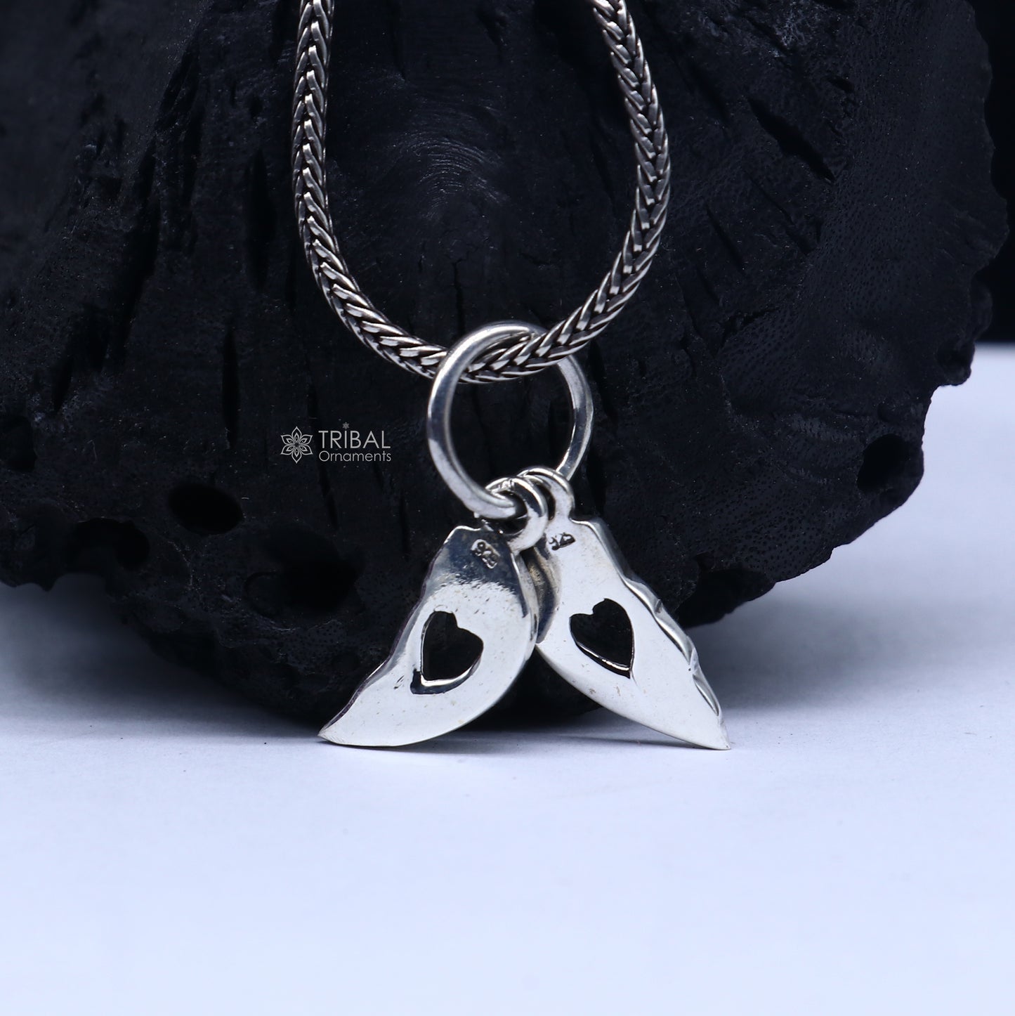 925 Sterling silver handmade Broken heart pendant,nsp859 - TRIBAL ORNAMENTS