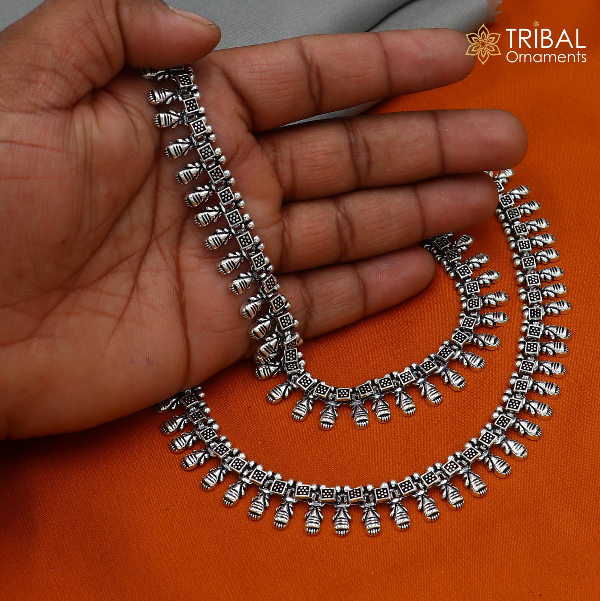 11" 925 sterling silver handmade anklets foot bracelet ,ankle bracelet belly dance jewelry from India ank665 - TRIBAL ORNAMENTS
