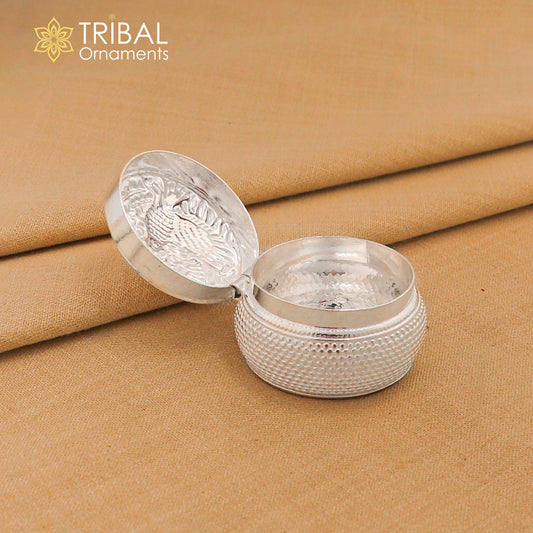 Eagle design 925 sterling silver handmade trinket box, eye kajal box, container box, kumkum box, sindur box, best brides gift stb813