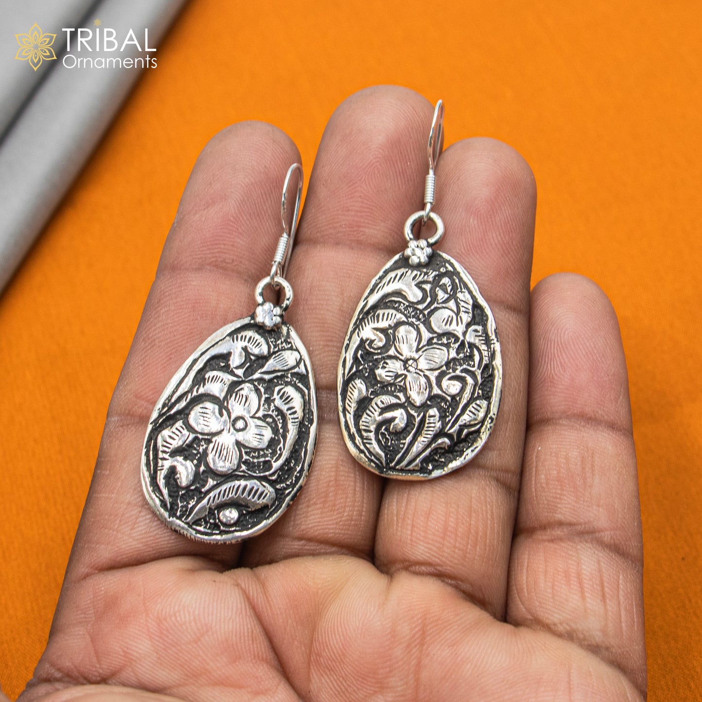 30" 925 sterling silver handmade beaded chain with flower design long necklace traditional cultural functional pendant necklace jewelry Set713 - TRIBAL ORNAMENTS