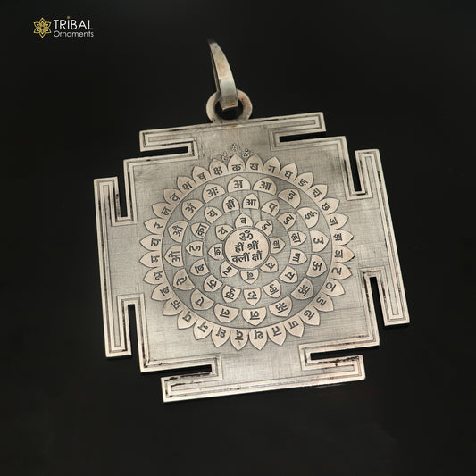 925 sterling silver Shree kal bhairav yantra pendant unisex jewelry nsp1195