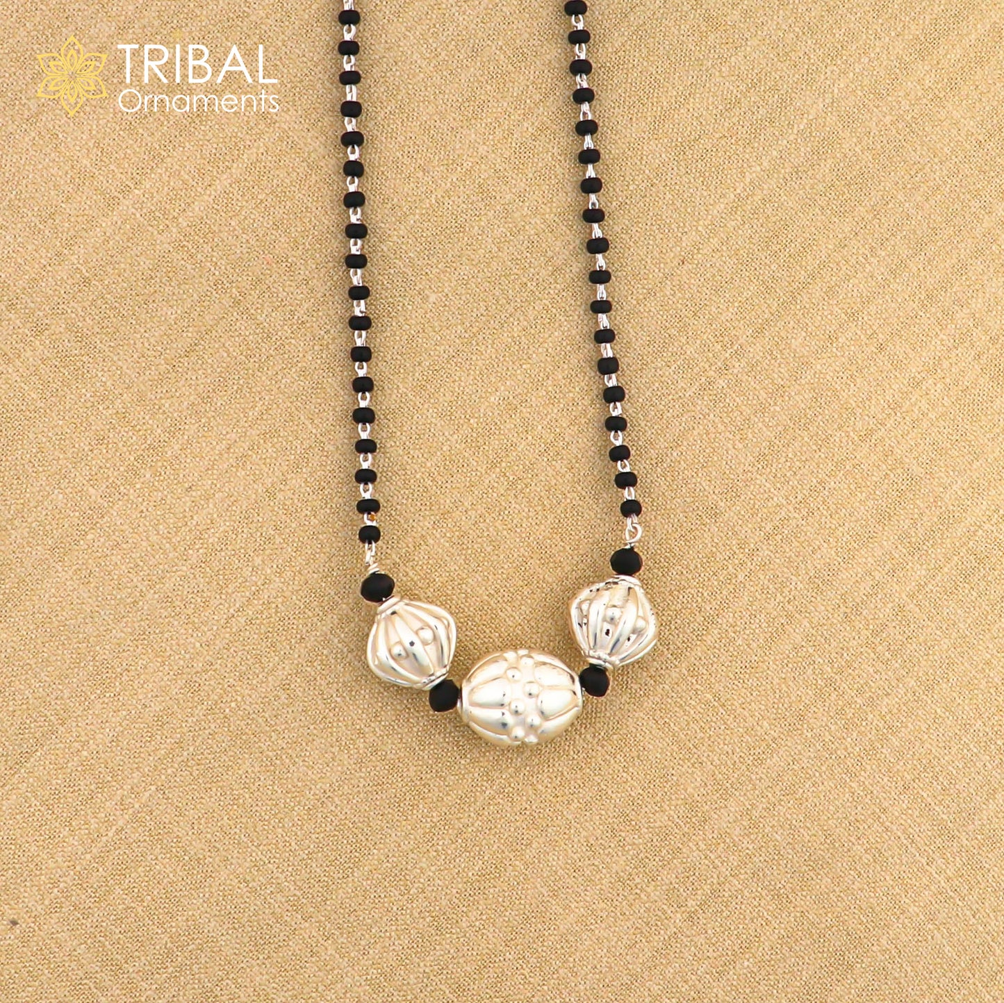 925 sterling silver black beads chain necklace with vintage Style pendant, traditional style brides Delicate necklace for girl's set504