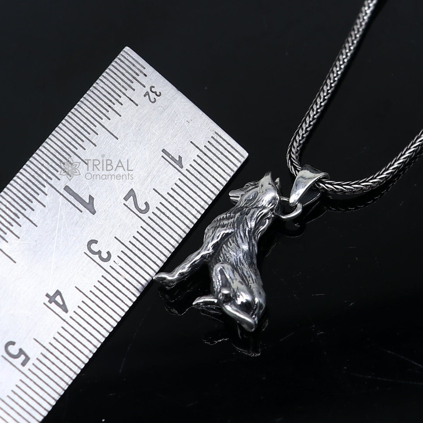 925 Sterling silver handmade unique design bad wolf pendant nsp872 - TRIBAL ORNAMENTS