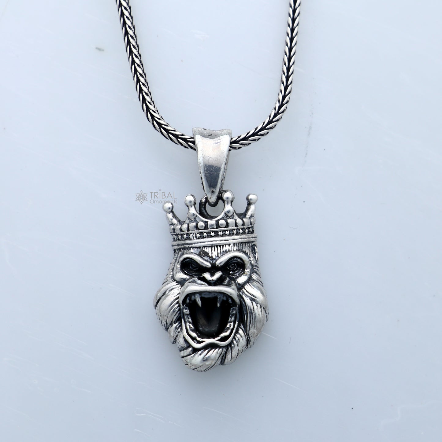 925 Sterling silver handmade unique design king kong pendant nsp877 - TRIBAL ORNAMENTS