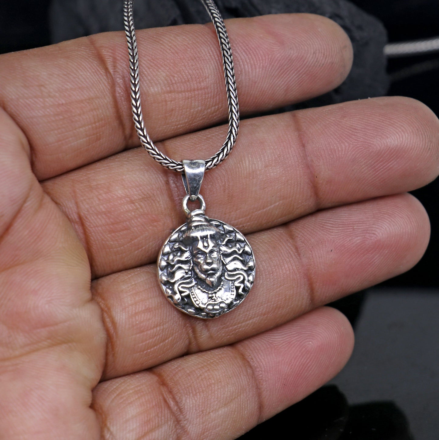 925 Sterling silver handmade lord hanuman ji pendant nsp878 - TRIBAL ORNAMENTS