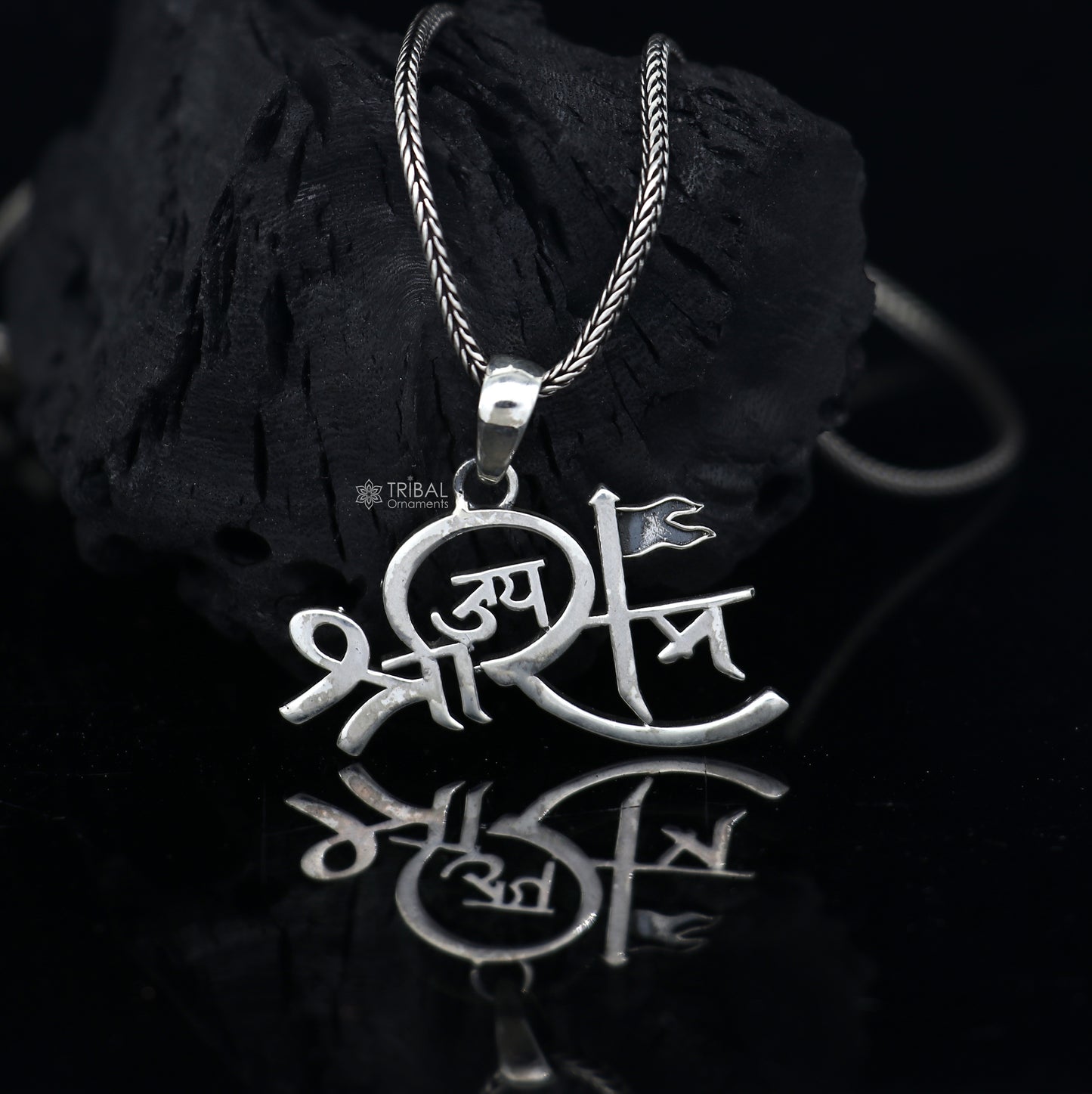 925 Sterling silver handmade unique design Lord jai shree ram pendant nsp875 - TRIBAL ORNAMENTS