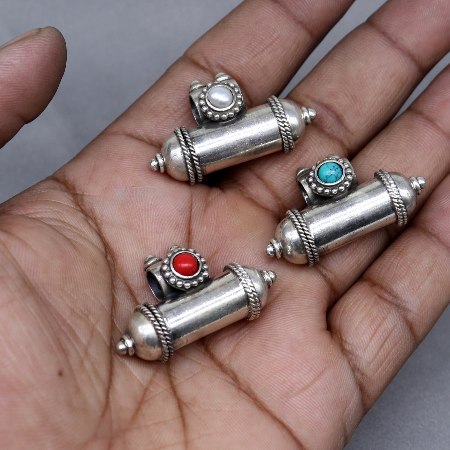 925 Sterling silver vintage  design amulet pendant, box pendant, kavacham pendant, mantra box, silver tabiz nsp884 - TRIBAL ORNAMENTS