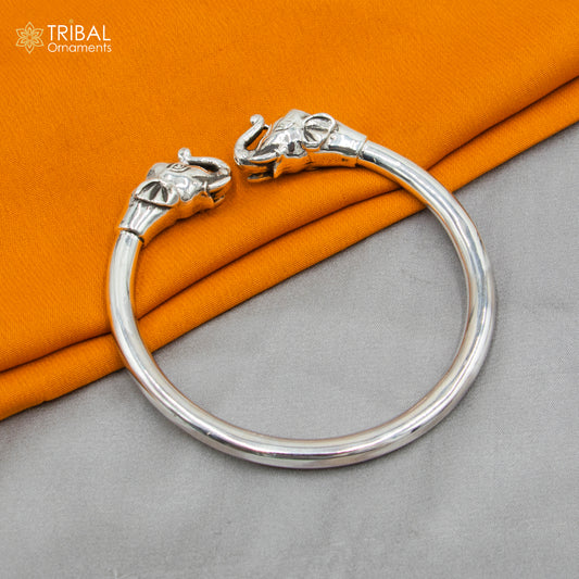 925 sterling silver handmade Elephant design bangle bracelet kada nsk887 - TRIBAL ORNAMENTS