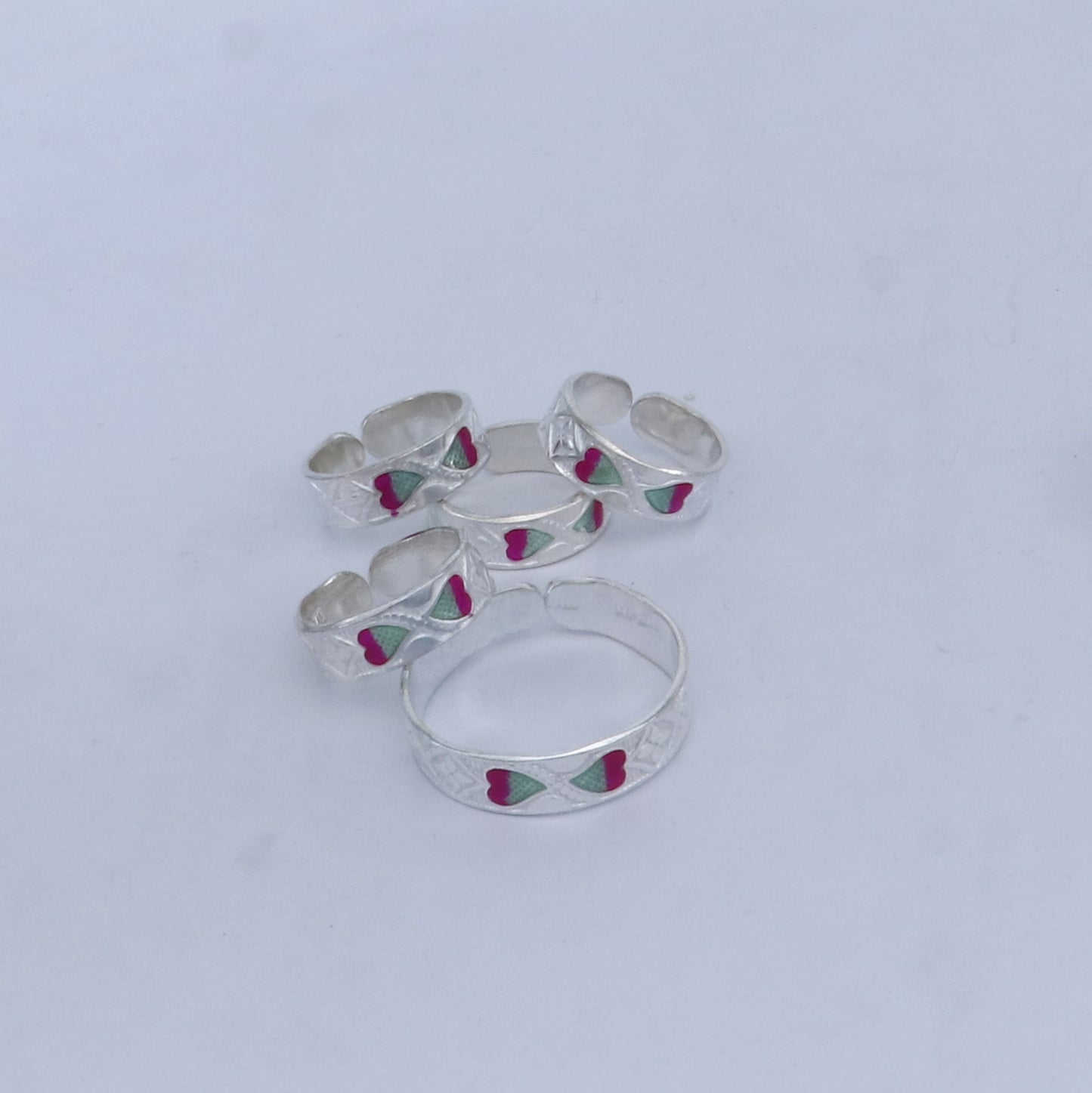 925 sterling silver handmade adjustable fabulous heart design toe ring tribal belly dance jewelry from India toer149 - TRIBAL ORNAMENTS